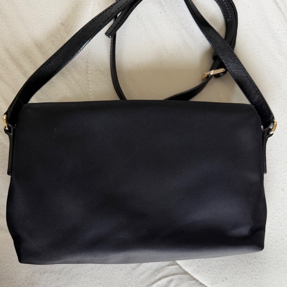 Kate Spade New York Black Nylon Foldover Crossbody Bag Gold Hardware - Picture 12 of 12